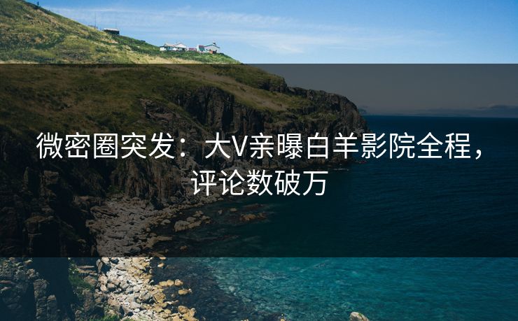 微密圈突发：大V亲曝白羊影院全程，评论数破万