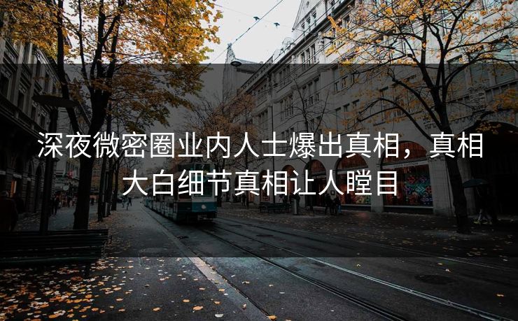 深夜微密圈业内人士爆出真相，真相大白细节真相让人瞠目