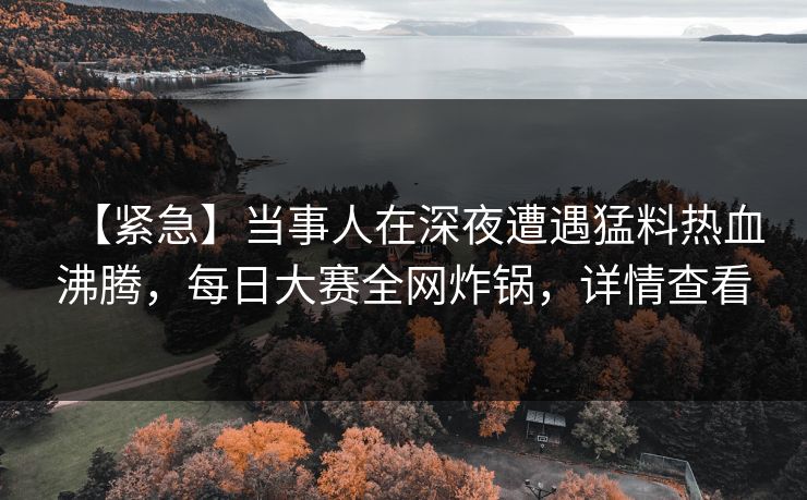 【紧急】当事人在深夜遭遇猛料热血沸腾，每日大赛全网炸锅，详情查看